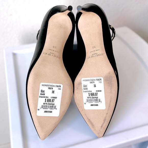 JIMMY CHOO “Lark 65” Black Leather Ankle Booties - Picture 13 of 16